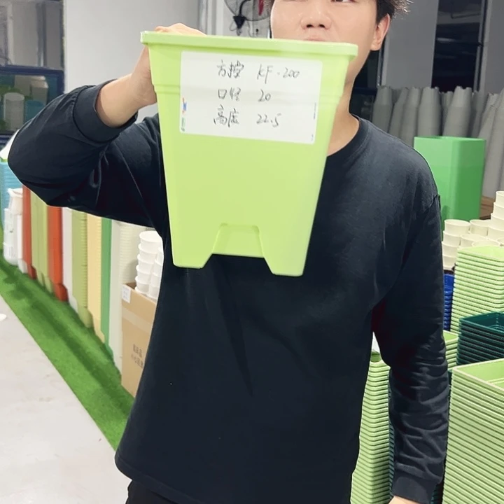 正品方盆口20高22果绿色5只带托