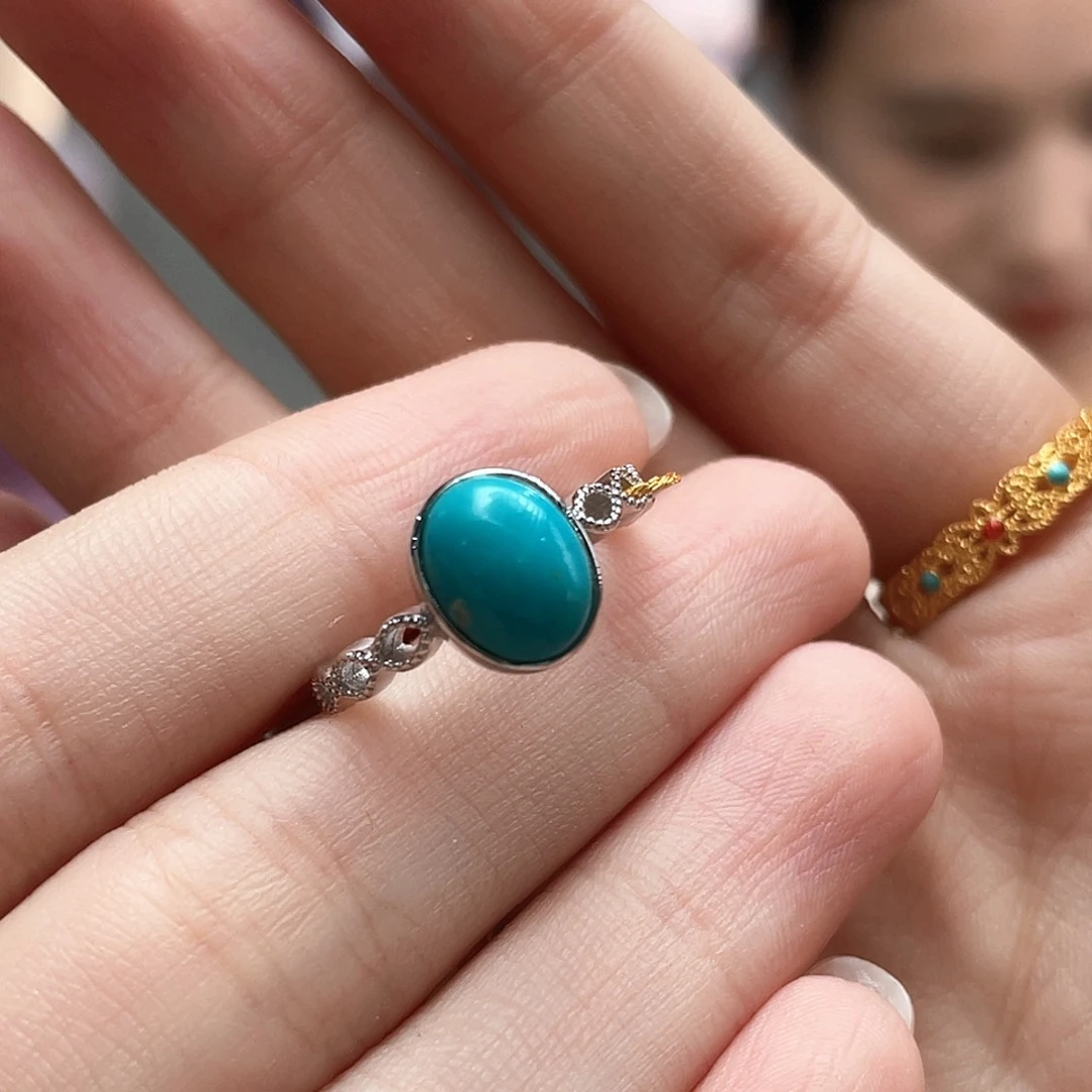 银S925镶嵌绿松石颈饰