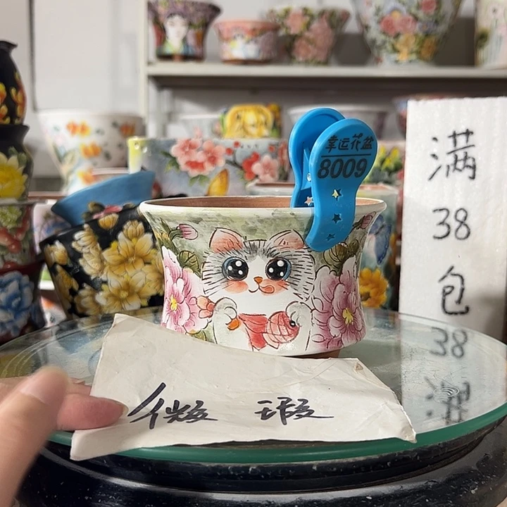 景德镇手绘花盆幸运花盆