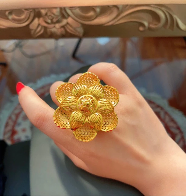 铜合金戒指 大莲花戒指