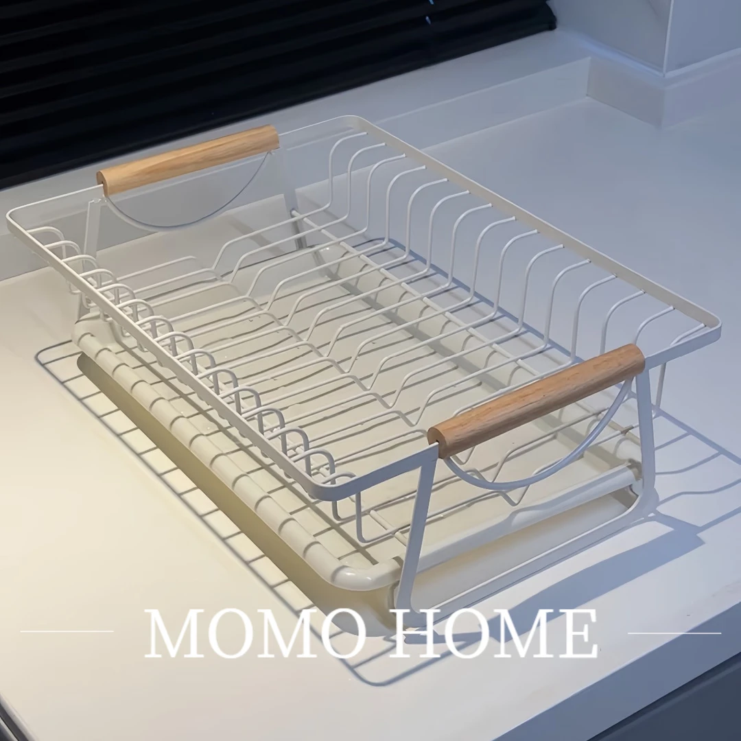 MOMO日式厨房沥水碗碟架 台面碗筷柜滤水置物架碗碟收纳篮