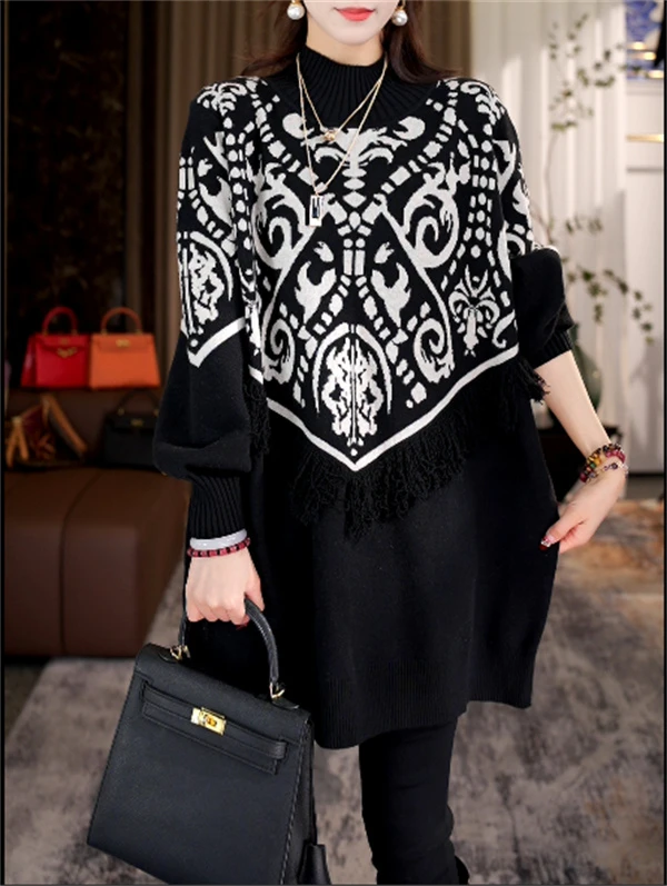 加厚保暖【轻歌曼舞】秋冬必备时尚百搭洋气宽松高档毛衣上衣-5523#