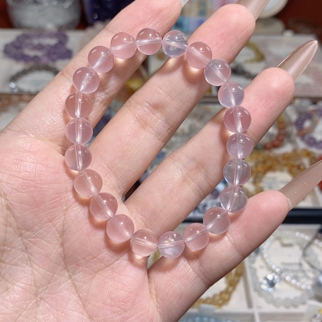 水晶未镶嵌手链粉晶