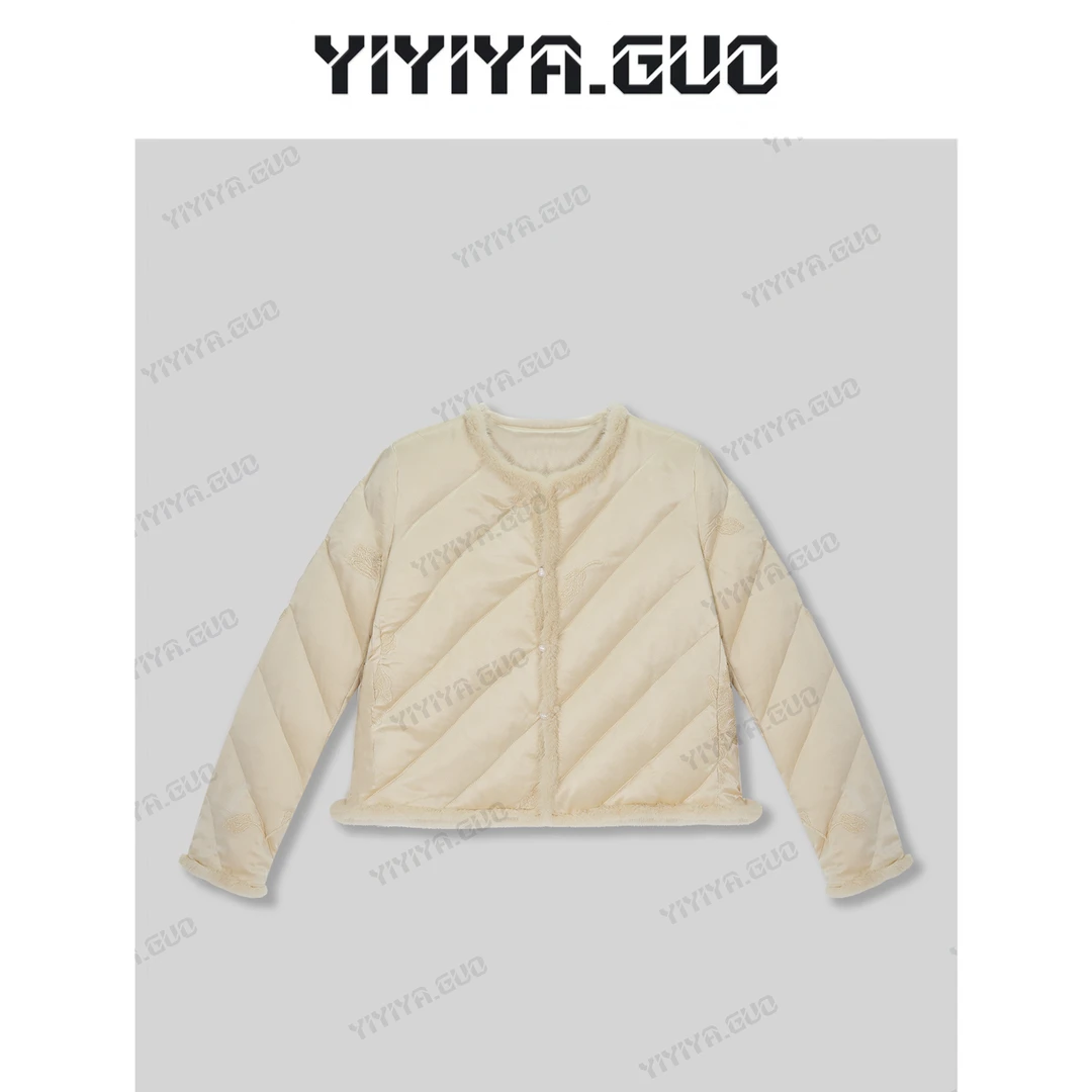 yiyiya.Guo艺艺吖【月婵清漪】新中式中国风刺绣鹅绒外套20242756