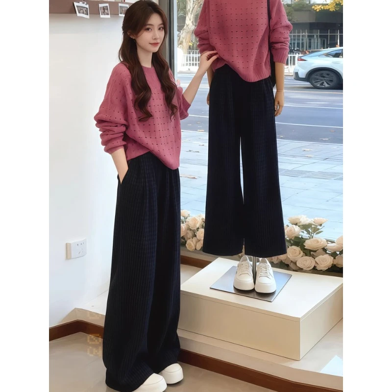 玫红色宽松软糯针织衫毛衣女2025秋冬季巨好看慵懒高级感绝美上衣