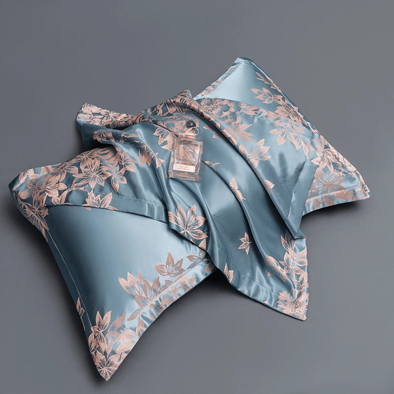 欧式凉爽提花冰丝枕头套一对装家用成人枕套单支装双面凉感丝滑夏