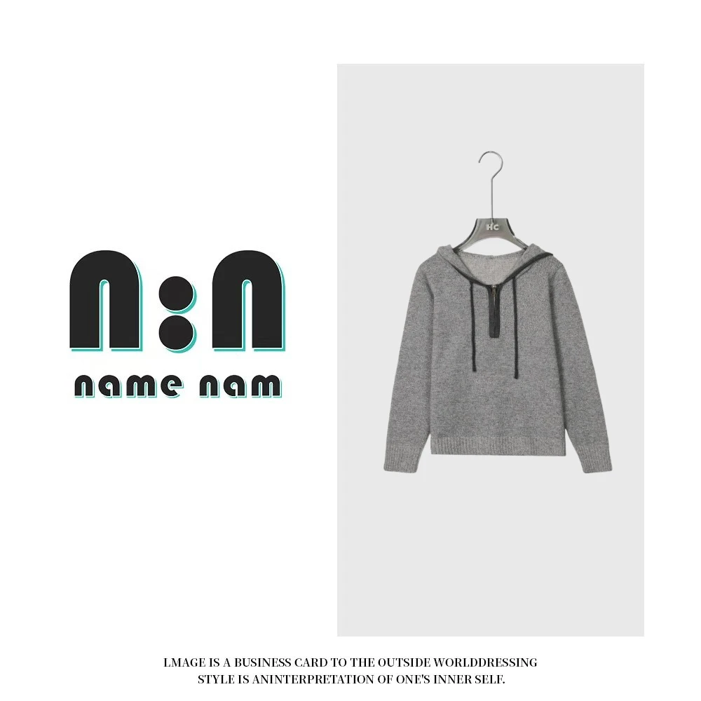 清颜花纱”浣熊羊毛100%“CHAO显白设计师款加厚针织衫帽衫女8110