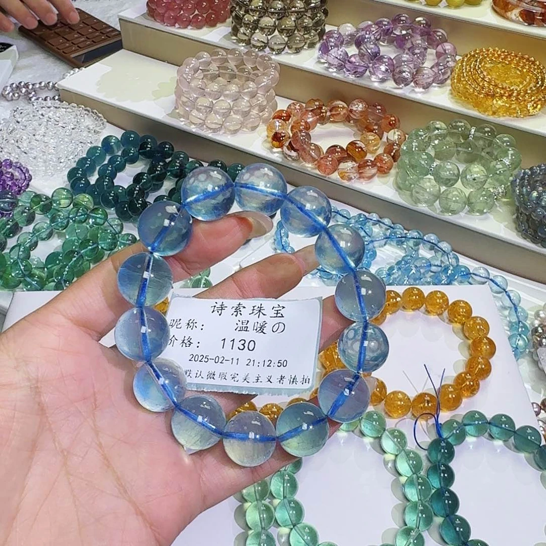 水晶手链未镶嵌温*の海蓝宝15