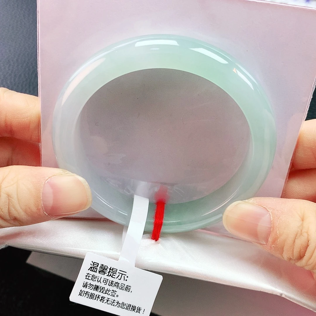 未镶嵌手镯翡翠53冰胶晴绿