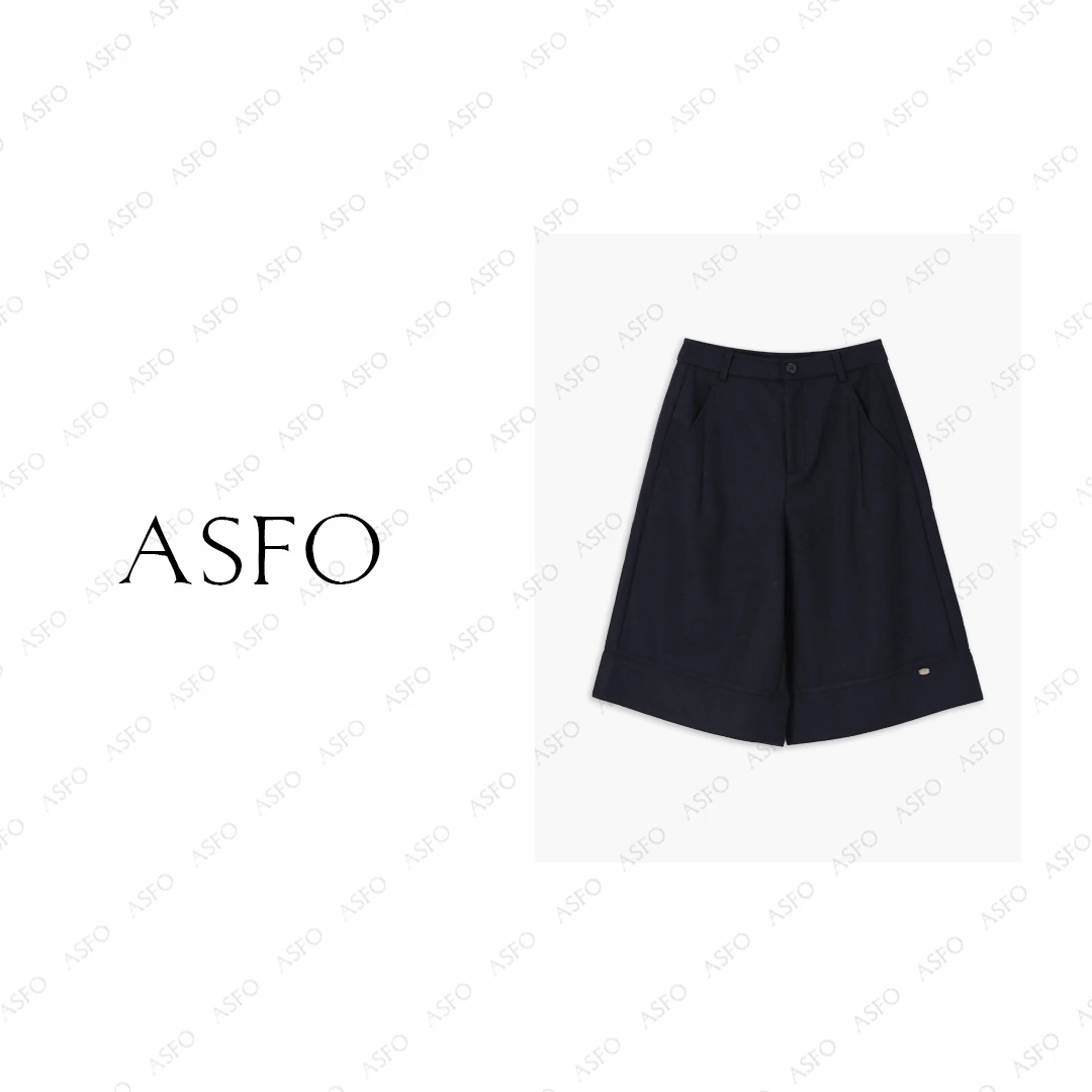 【AS大中裤】25新时尚百搭拼线休闲羊毛直筒大中裤AS25QDK03798
