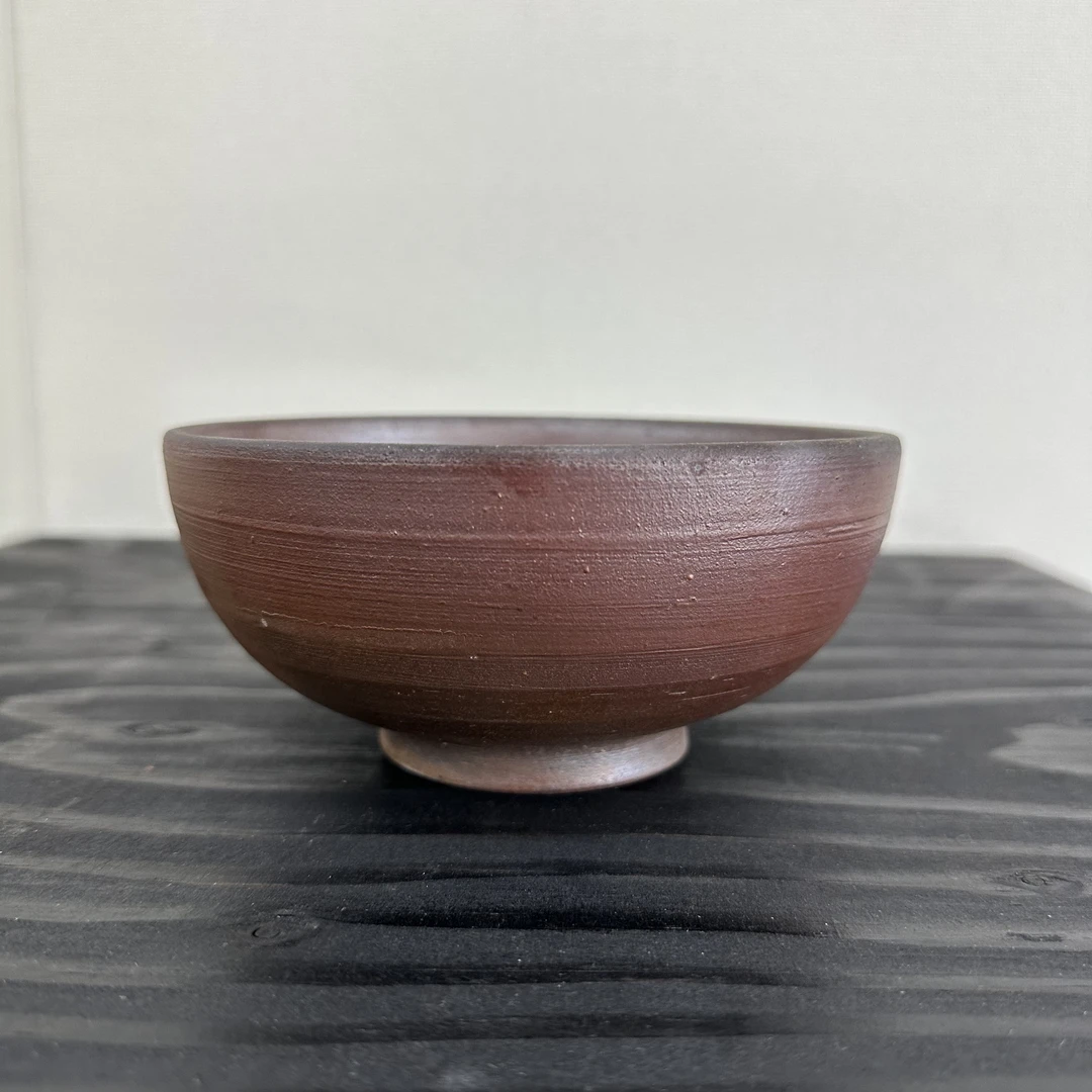 日本进口备前烧石田安弘作窑变深钵米饭碗面碗