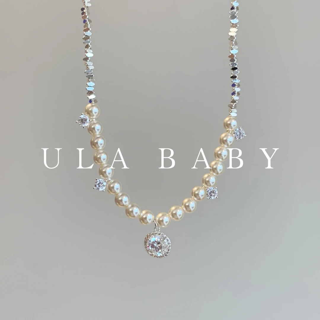 铜合金项链 【喜儿ula】9-1-23温柔碎银高品质珠珠轻奢项链