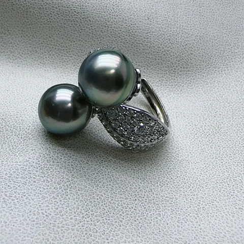 海水珍珠戒指银S925镶嵌1**-