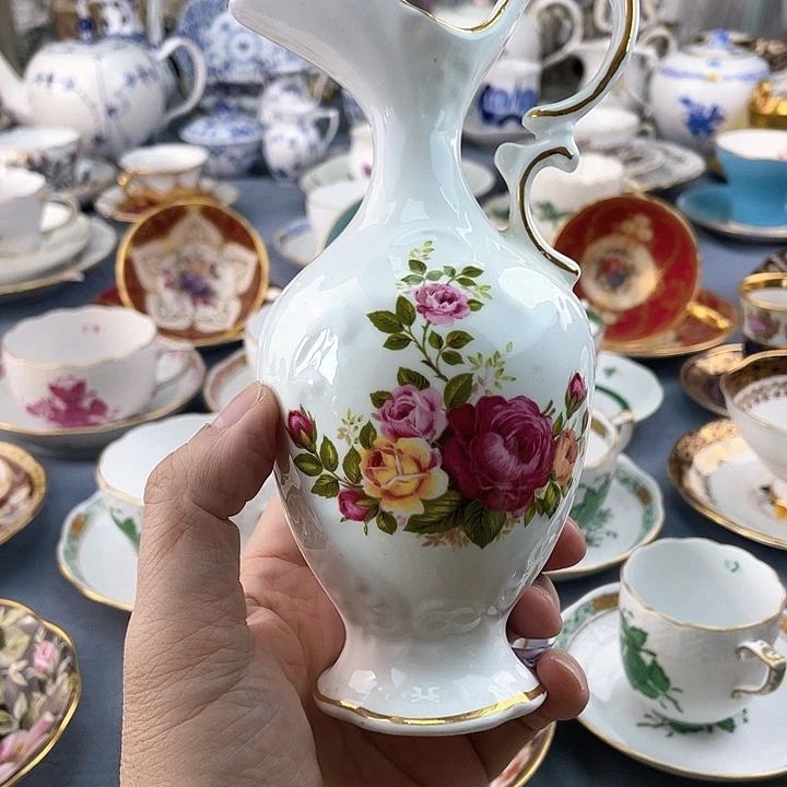 海外中古欧瓷咖啡杯小房子