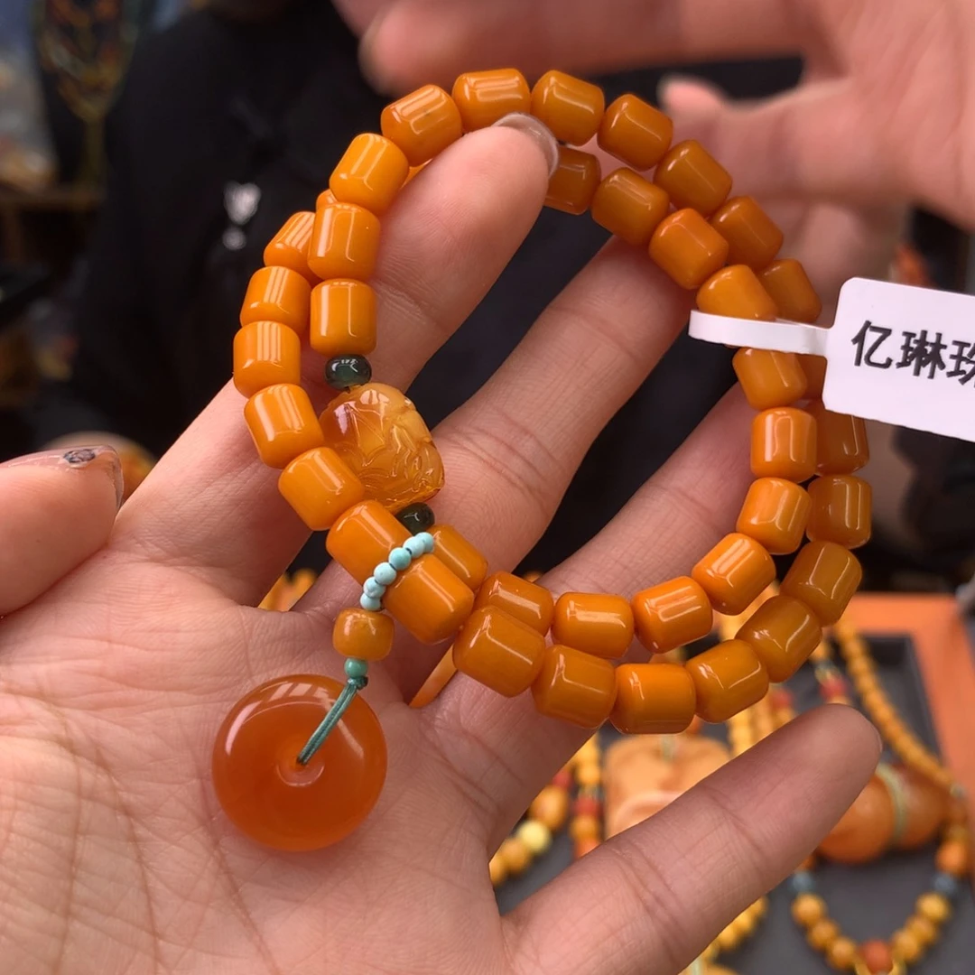 蜜蜡手串未镶嵌天然