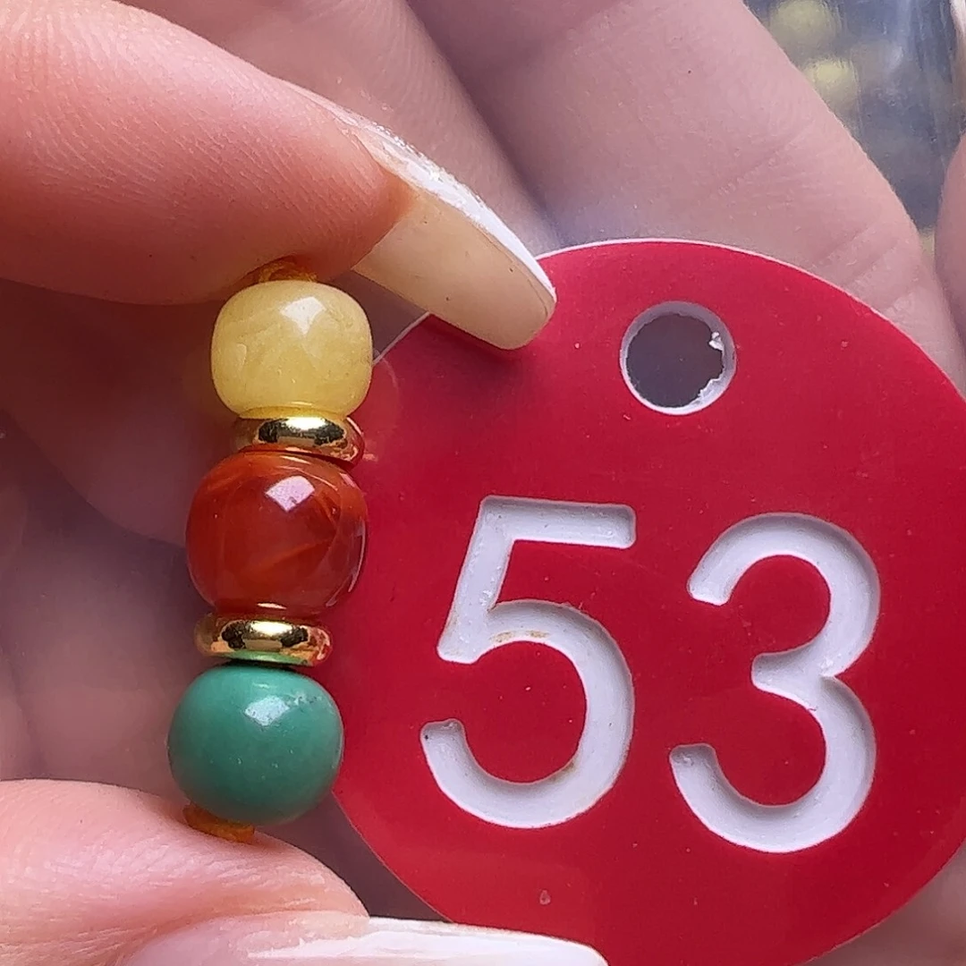 未镶嵌蜜蜡裸石5-7mm红绿灯