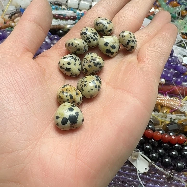 玛瑙/玉髓未镶嵌珠宝半成品三颗15mm斑点石屁桃