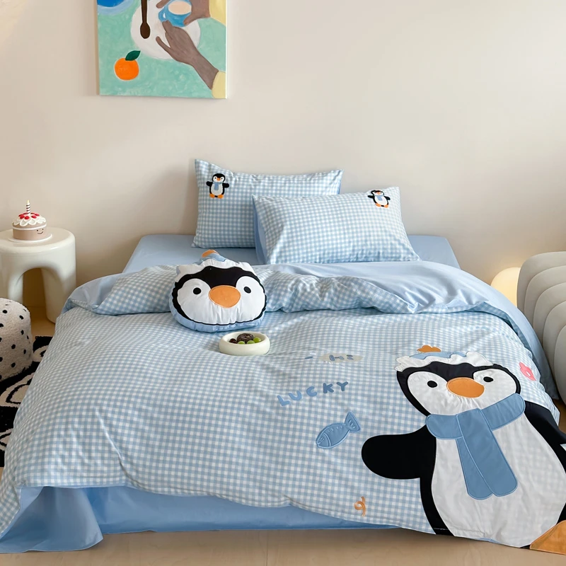 2025新款全棉A类儿童卡通床上用品四件套纯棉床单被套宿舍三件套