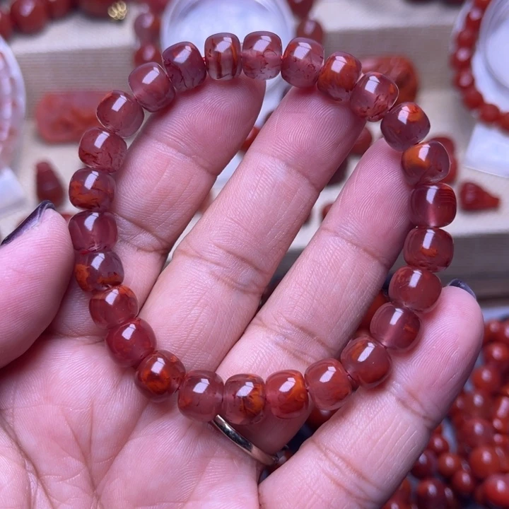 南红玛瑙合金手链火焰8．8 M