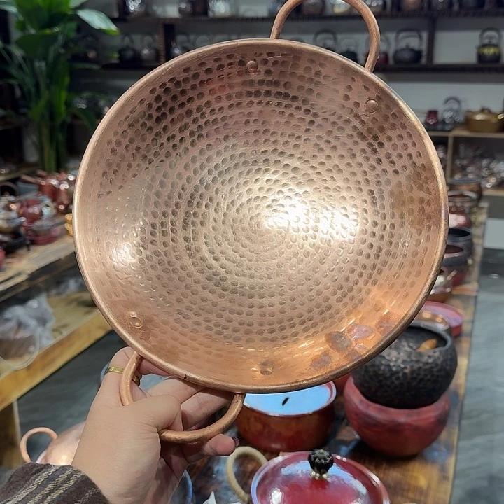 紫铜手工干锅23口径