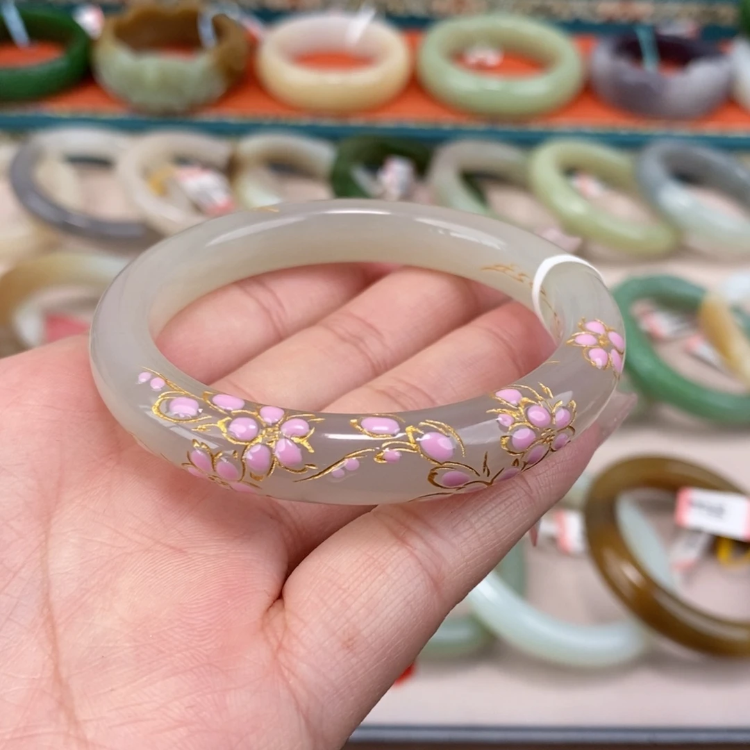 和田玉未镶嵌手镯55.5