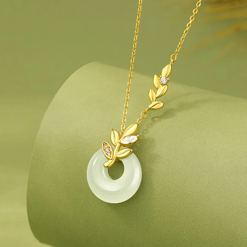 柯柒 钛钢项链 麦穗平安扣项链女轻奢小众气质高级设计感锁骨链