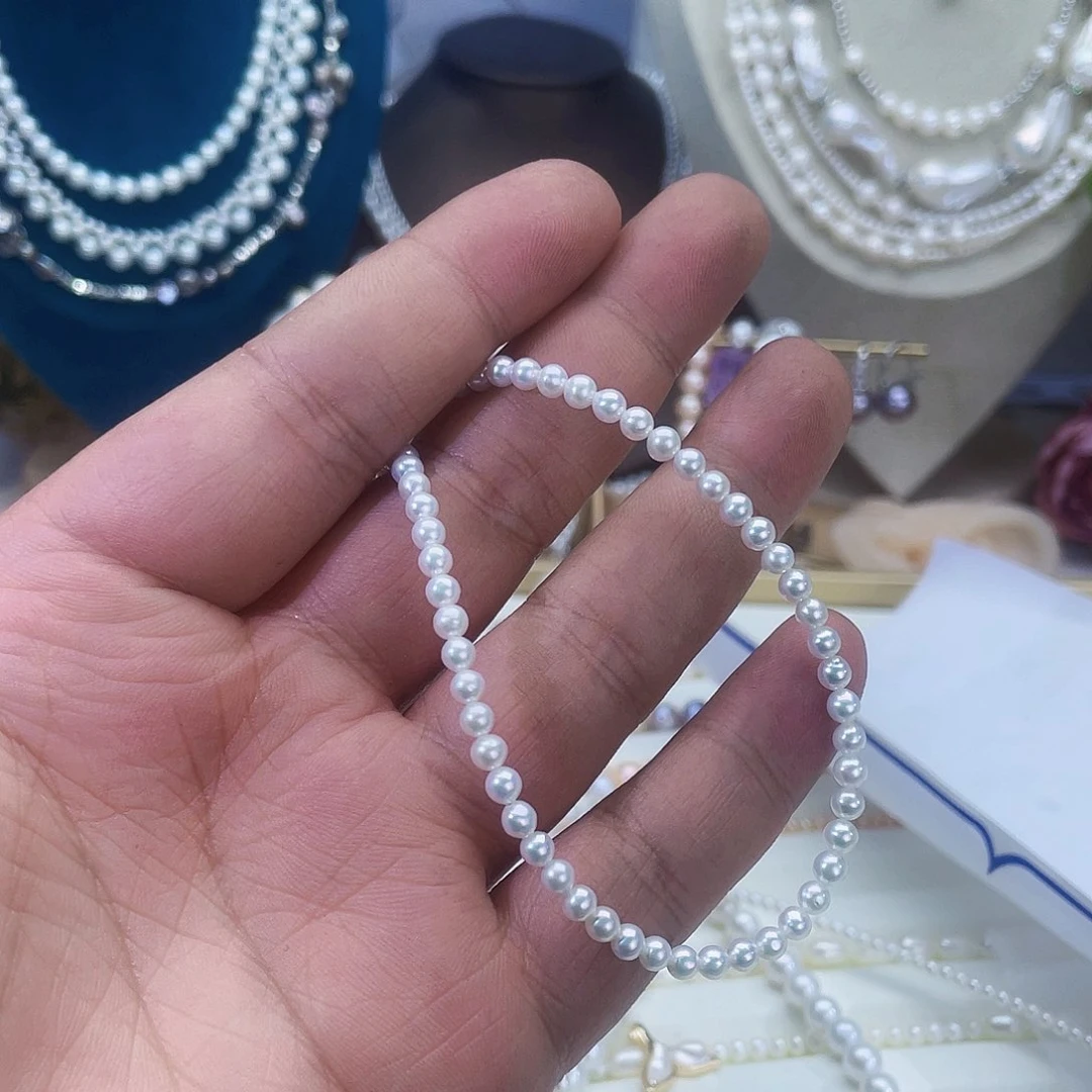 淡水珍珠颈饰银S925镶嵌七****2