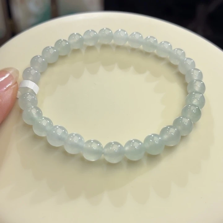 翡翠未镶嵌手链冰胶晴底卡6．4