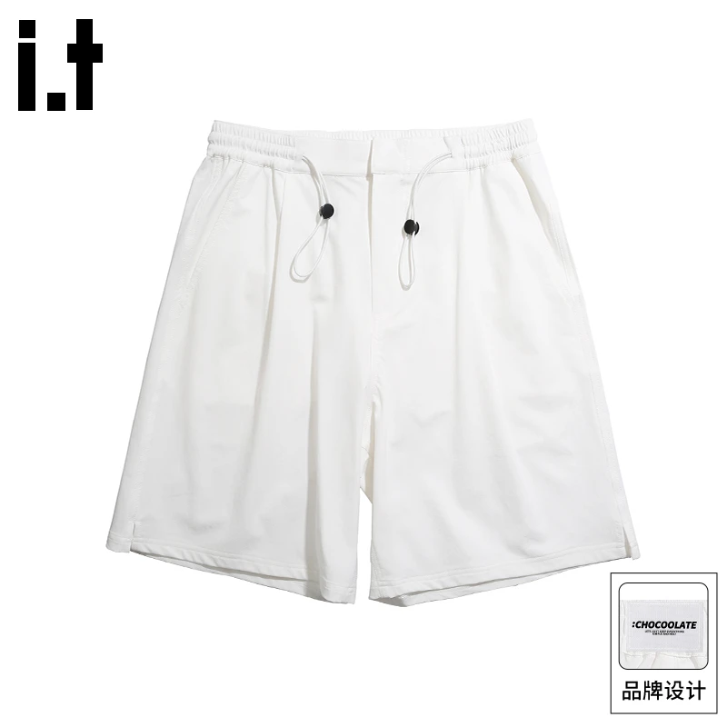it :CHOCOOLATE2025新款白色冰丝短裤男夏季超薄款宽松弹力五分裤