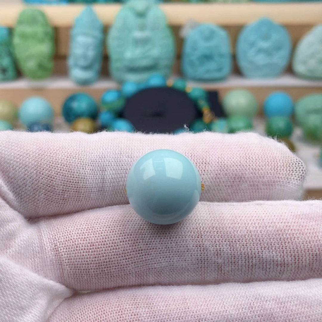 未镶嵌绿松石珠宝奇石15.8mm