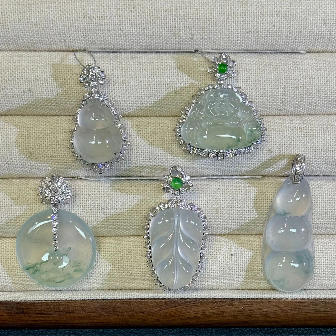 翡翠吊坠1件-18K金-多样性发货只发一件-AB34-WH|CXQ21