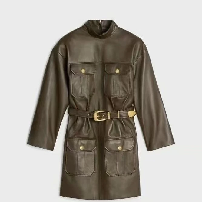 99新 Celine/思琳  皮衣连衣裙 尺码36码