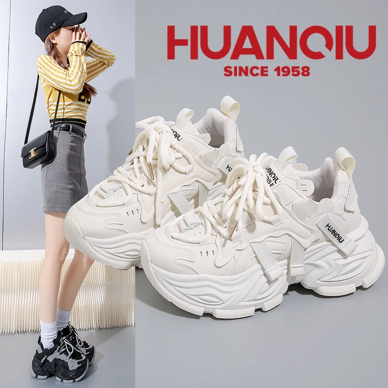 HUANQIU/环球2025秋季新品爆款潮流时尚百搭老爹鞋女鞋网红潮鞋女