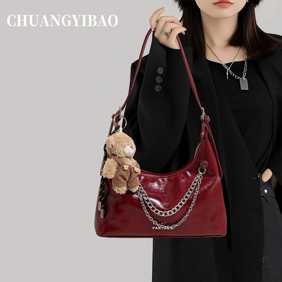 松弛感大容量托特包包女式2025新款轻奢小众高级感红色新娘结婚包