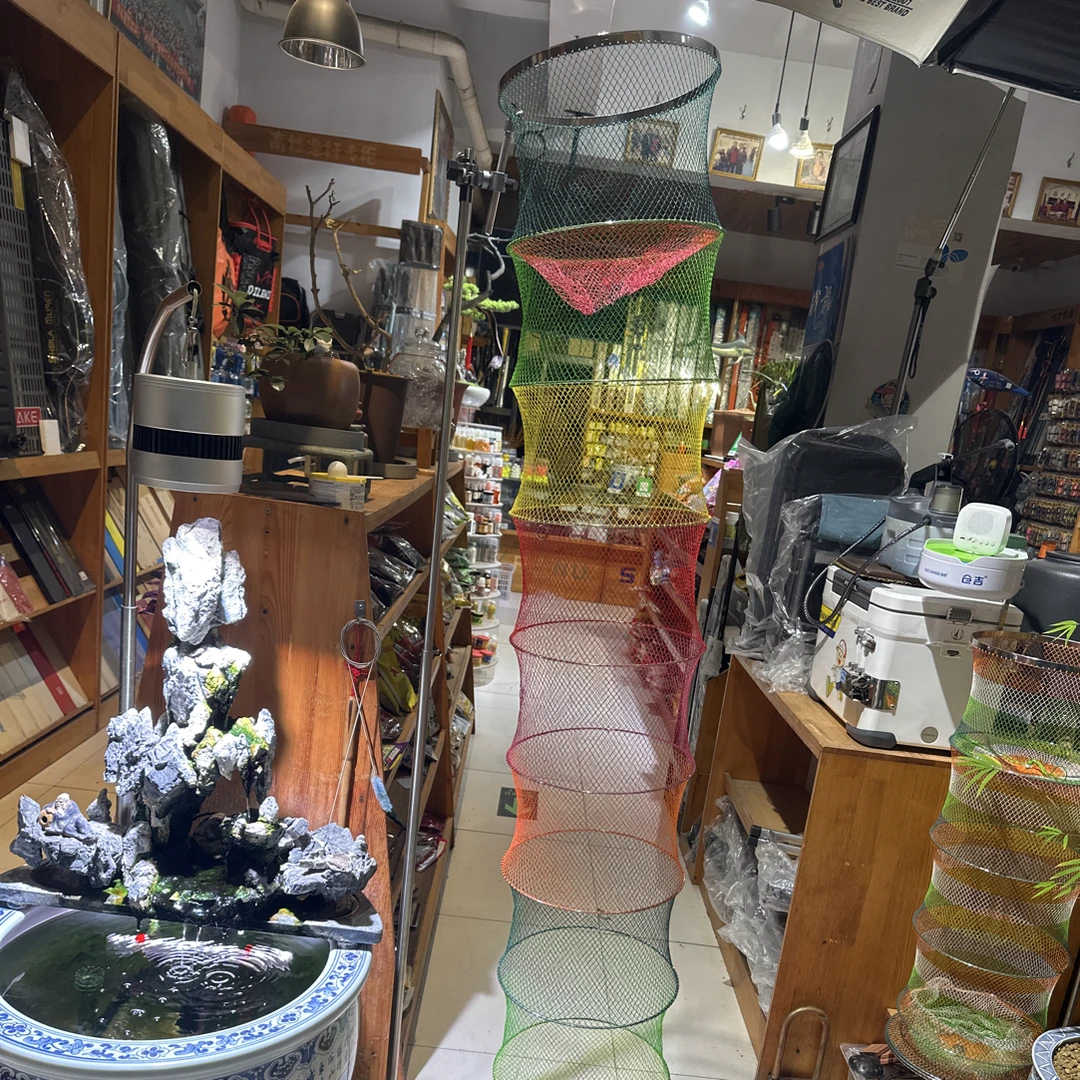 30直径1.95米16编原色原丝pe线304不锈钢圈口纯手工编织鱼护