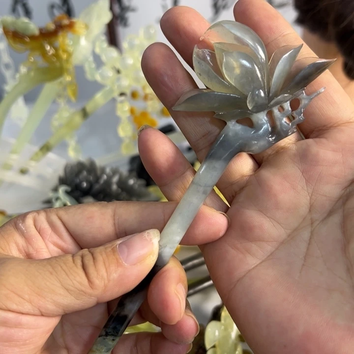 未镶嵌蛇纹石玉发饰