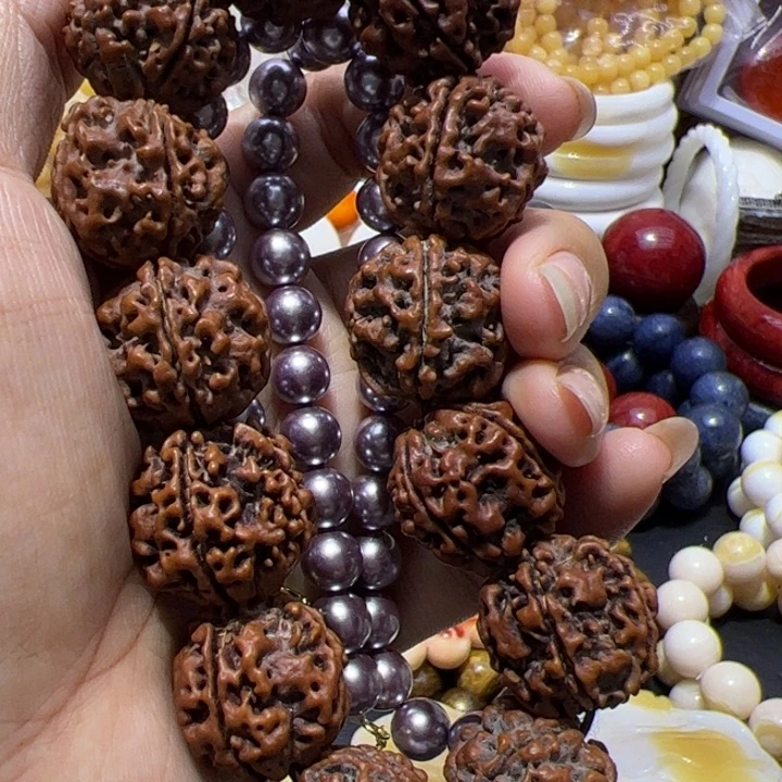 木质非金属紫珠项链
