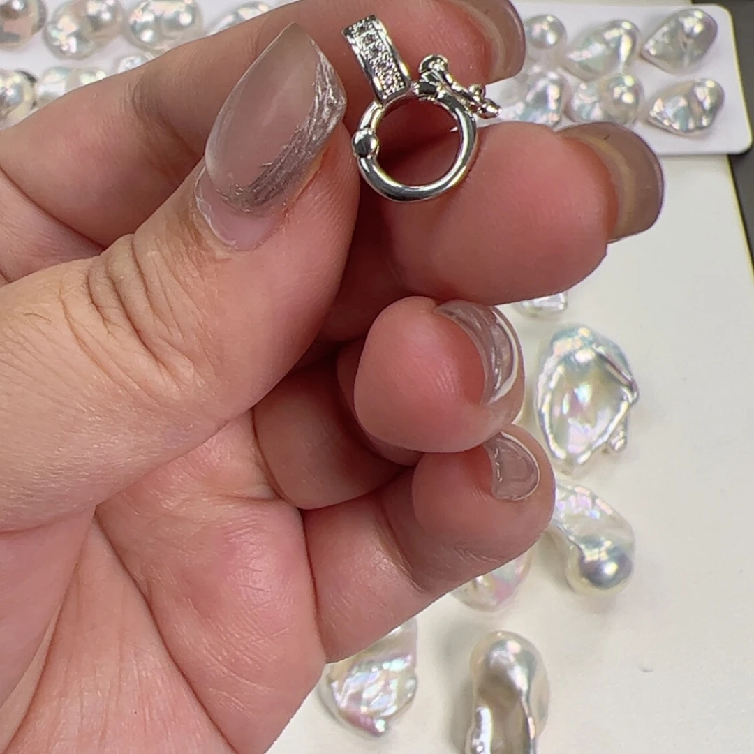 雪****吊坠(不含链)银S925镶嵌淡水珍珠