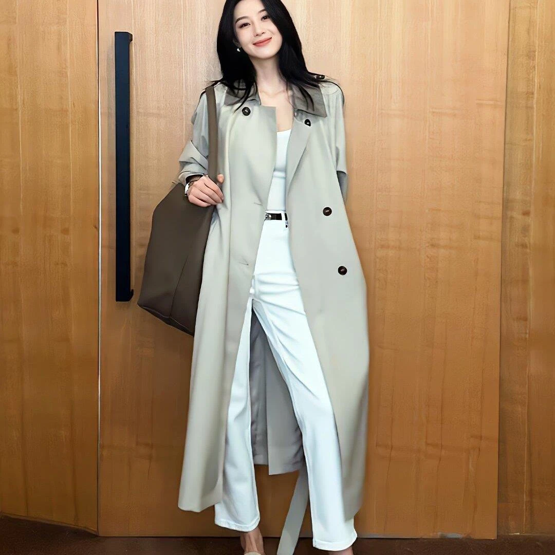 风衣外套女2025秋季新款小个子中长版收腰英伦风高级感休闲 大衣
