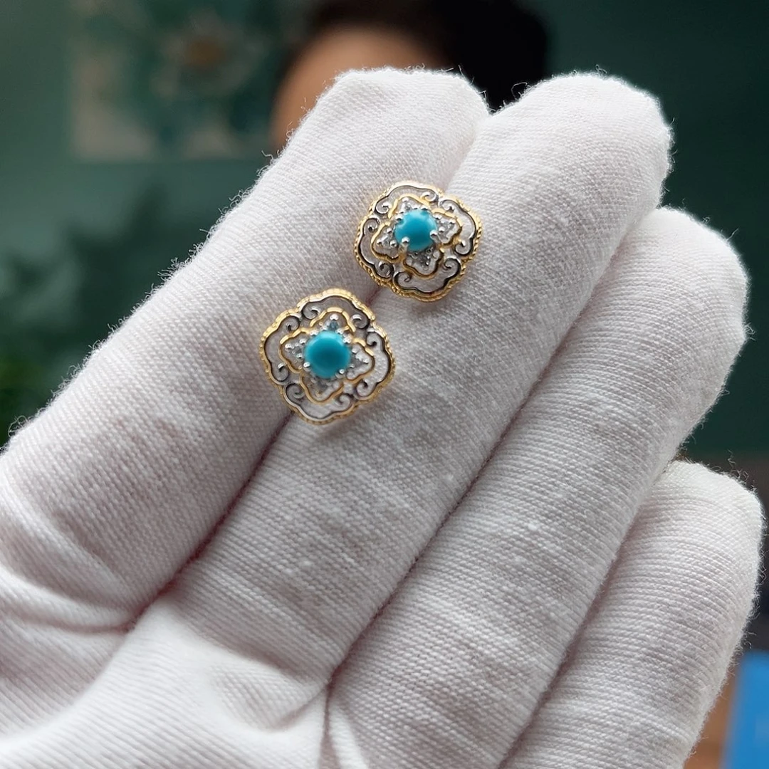 银S925镶嵌绿松石珠宝奇石