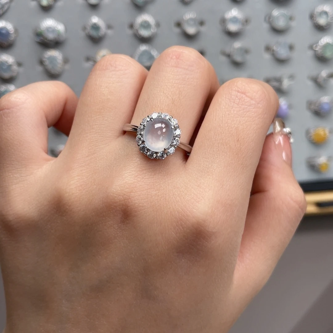 翡翠银S925镶嵌戒指