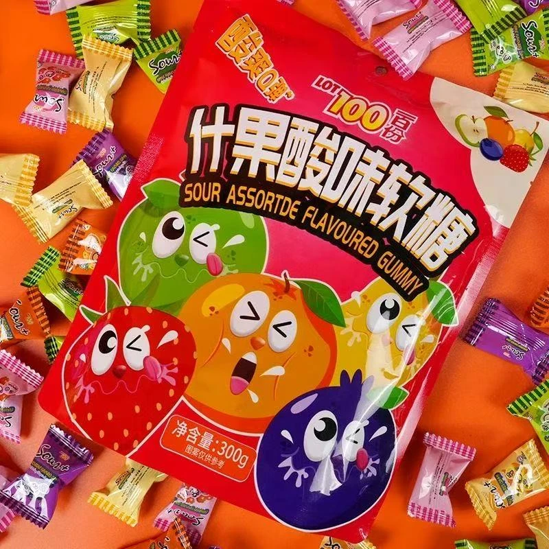 马来西亚LOT100一百份水果酸味软糖橡皮糖进口儿童零食喜糖果