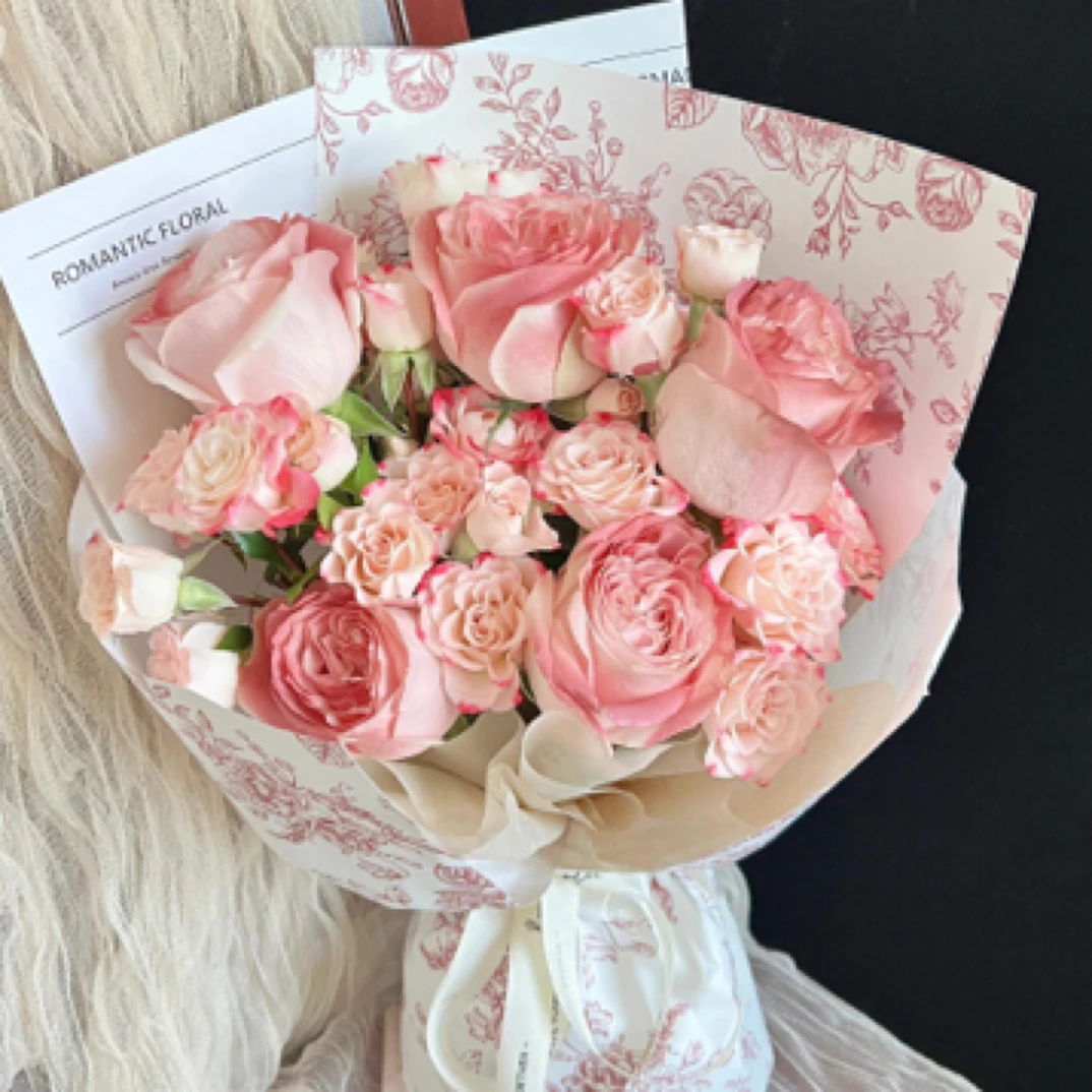 【蓝诺优选·午后红茶】5朵凡尔赛复古红玫瑰4支粉色泡泡花束生日鲜花礼物送闺蜜女友老婆花店送花上门