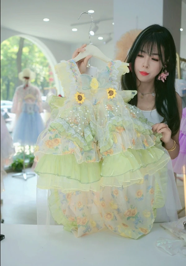 向日葵 洛丽塔 贵女童春夏季连衣裙公主裙【甲辰实体童装如皋店】