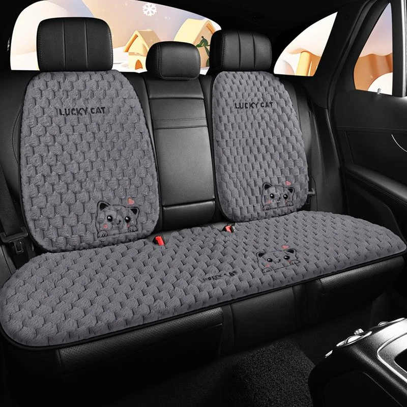 2025新款冬季汽车坐垫毛绒后排车垫可爱女士座椅垫座椅套防滑座垫