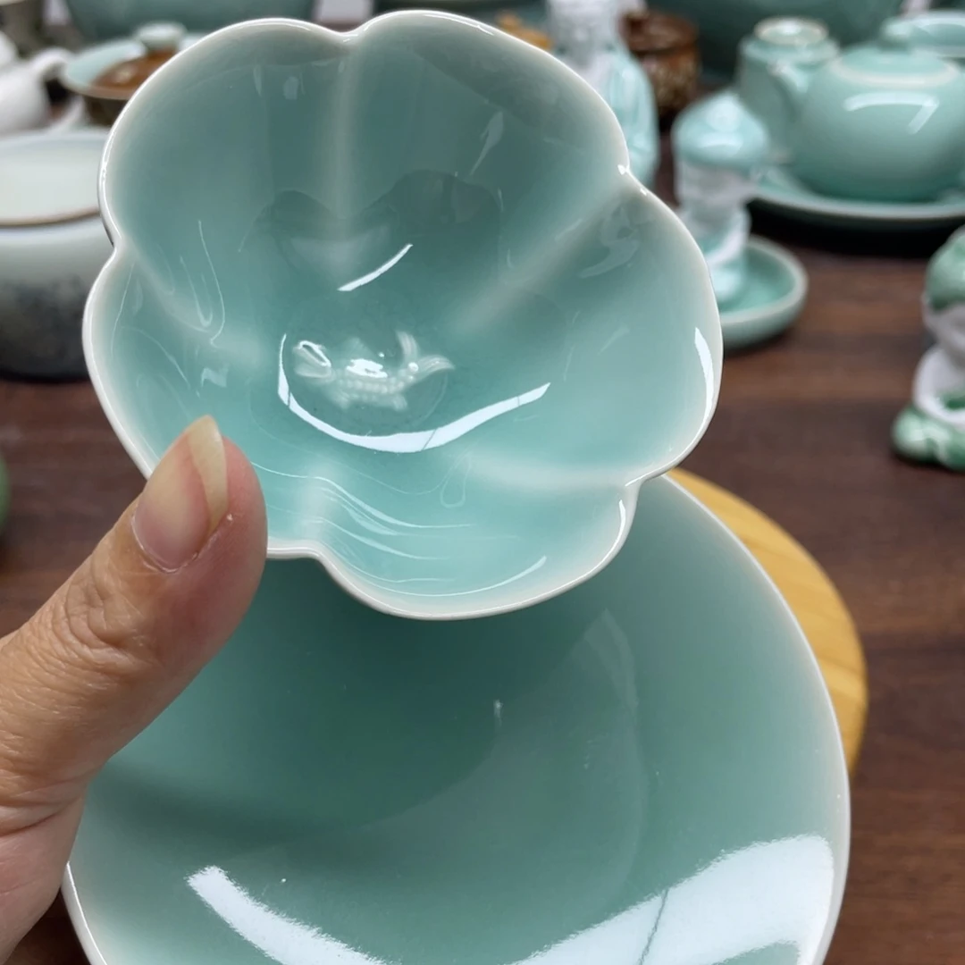 微瑕特价一杯一垫青瓷