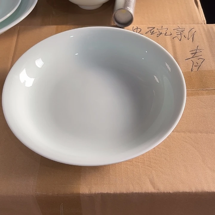 瓷片云青八英寸深盘四个，包邮