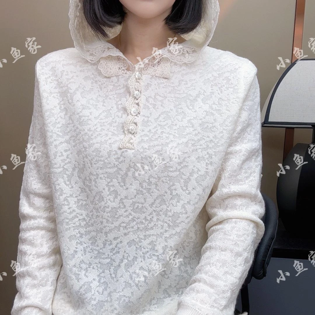 春秋连帽针织毛衣女装2025新款爆款常规毛衣外套女秋冬款上衣洋气