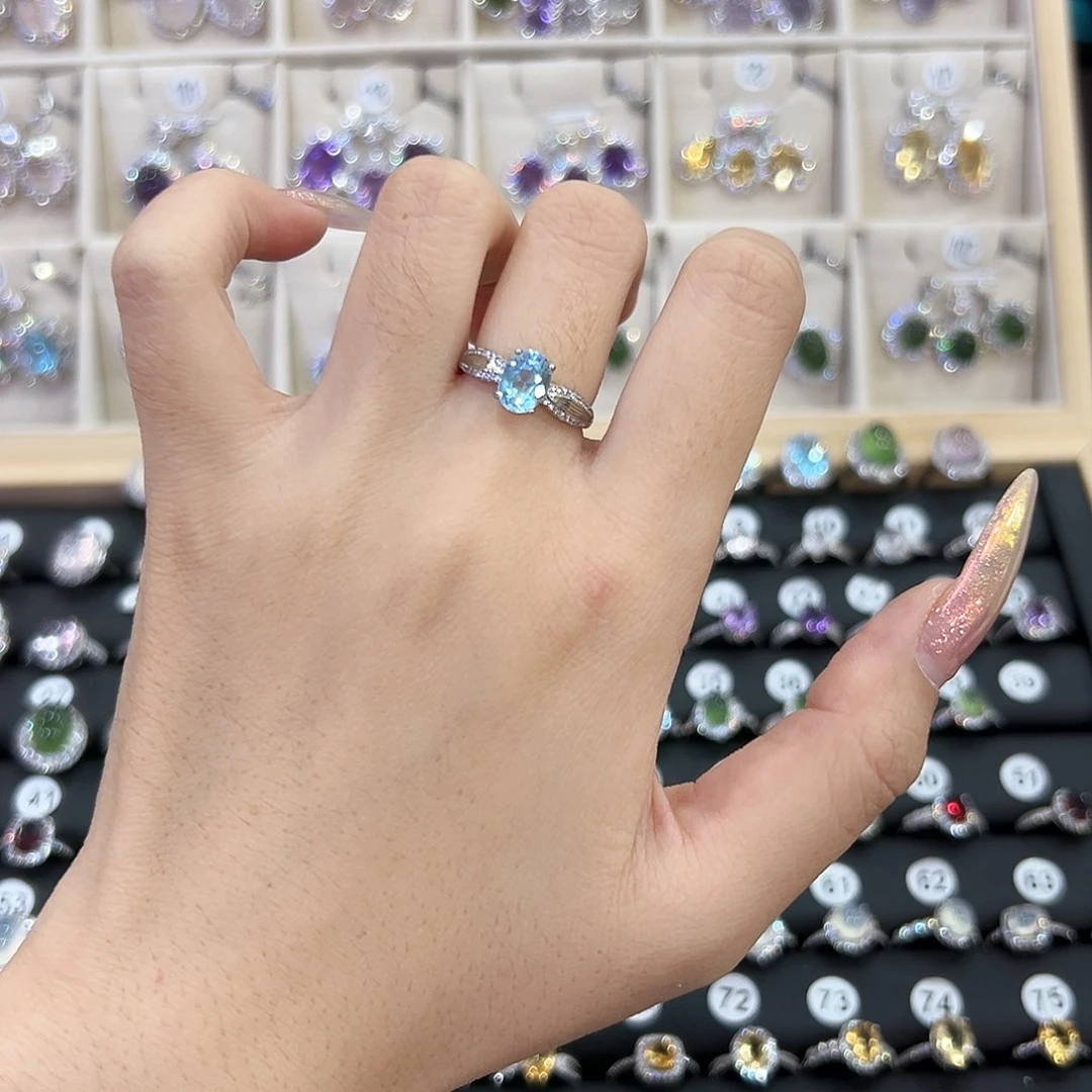 石榴石戒指银S925镶嵌