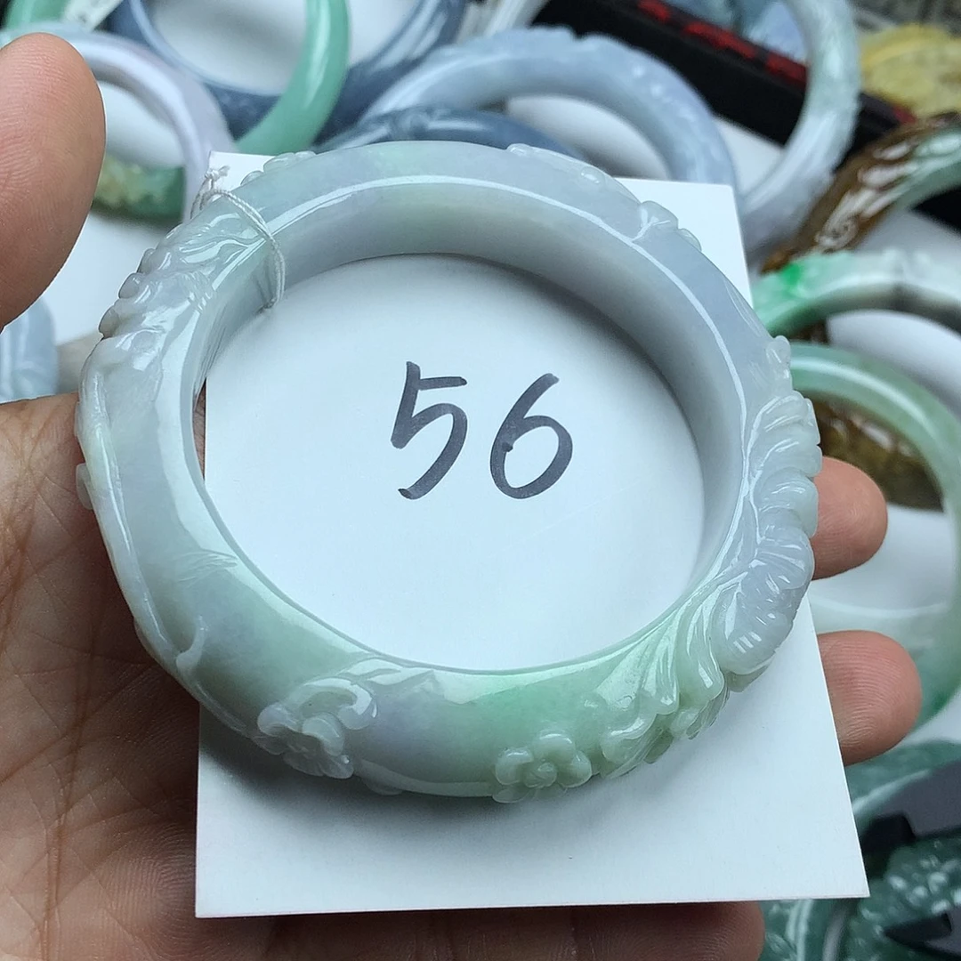 翡翠未镶嵌手镯天然翡翠56.7